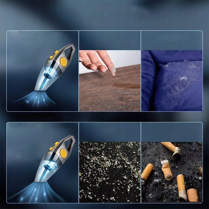 MOCNY ODKURZACZ SAMOCHODOWY RĘCZNY Z FUNKCJĄ PRANIA ZASYSA WODĘ 9.5KPA 120W