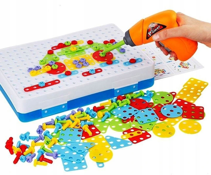 ZABAWKA KLOCKI KONSTRUKCYJNE W WALIZCE 237EL. ZESTAW DIY WKRĘTARKA EDUKACJA