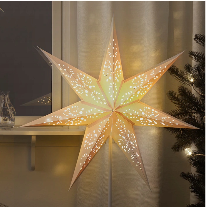 IKEA STRALA lampa stołowa gwiazda Boże Narodzenie koronka