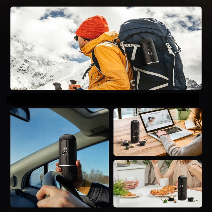 Automatyczny ekspres do kawy espresso Przenośny ekspres do kawy czarny