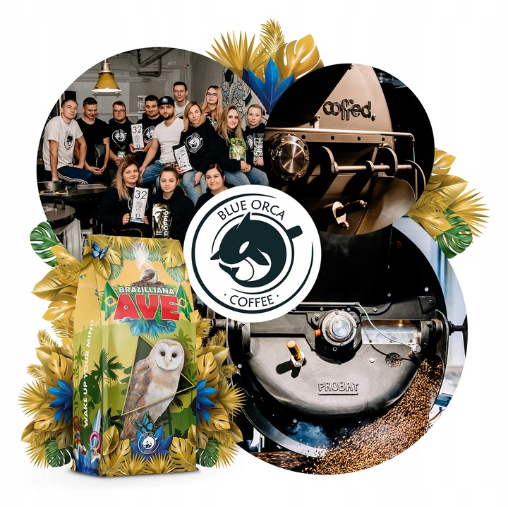 KAWA BRAZILLIA AVE ZIARNISTA 1KG -ŚWIEŻO PALONA Z PALARNI Z KAWY-BLUE ORCA