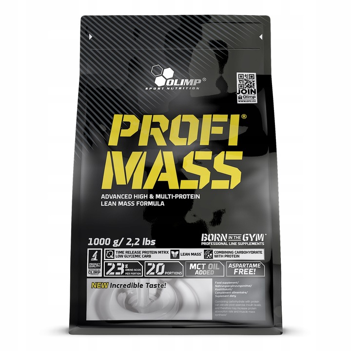 OLIMP PROFI MASS 1kg BIAŁKO WHEY WĘGLOWODANY WPC BULK WITAMINY