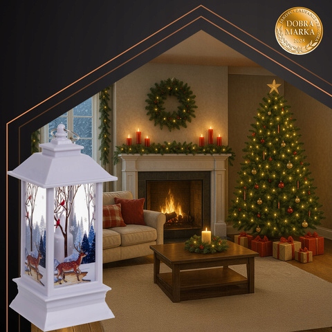 2 X ŚLICZNA LAMPKA LED LAMPION LATARENKA OZDOBA ŚWIĄTECZNA JELONEK PREZENT