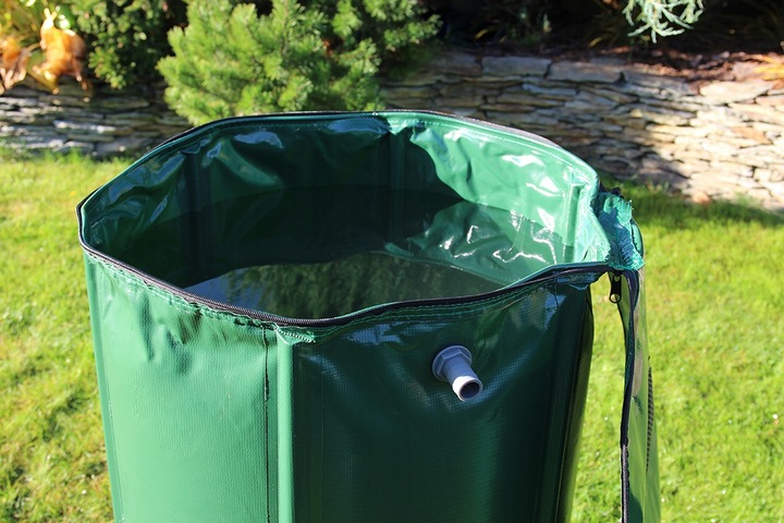 Beczka Zbiornik 250l Wodę z Rynny Deszczówkę Składany Pojemnik Deszczówka