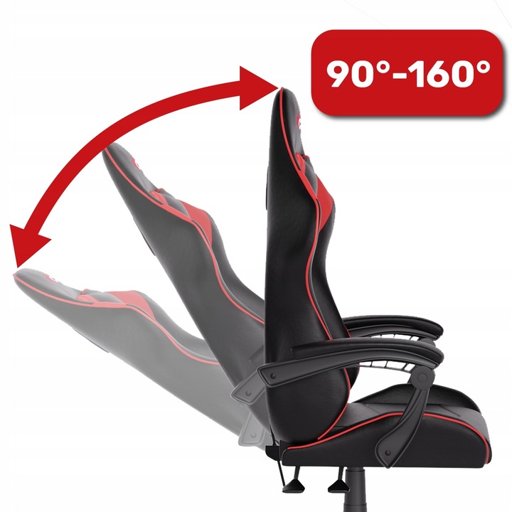FOTEL GAMINGOWY CYBER CHAIRS X-LOGIC RED - BIUROWY