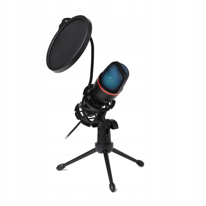 Mikrofon Do Komputera PC POJEMNOŚCIOWY USB LED RGB