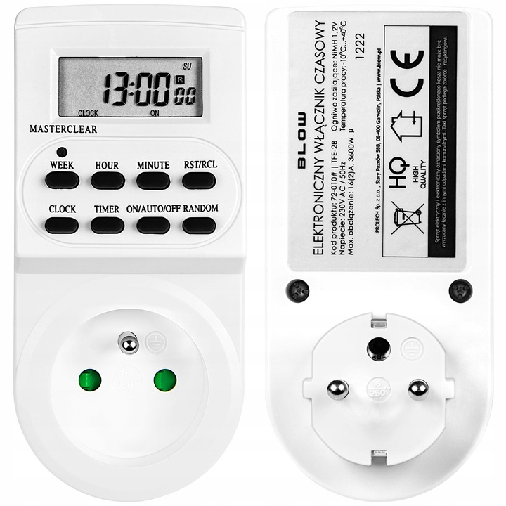PROGRAMATOR CZASOWY ELEKTRONICZNY WŁĄCZNIK CYFROWY LCD WYŁĄCZNIK TIMER 7DNI