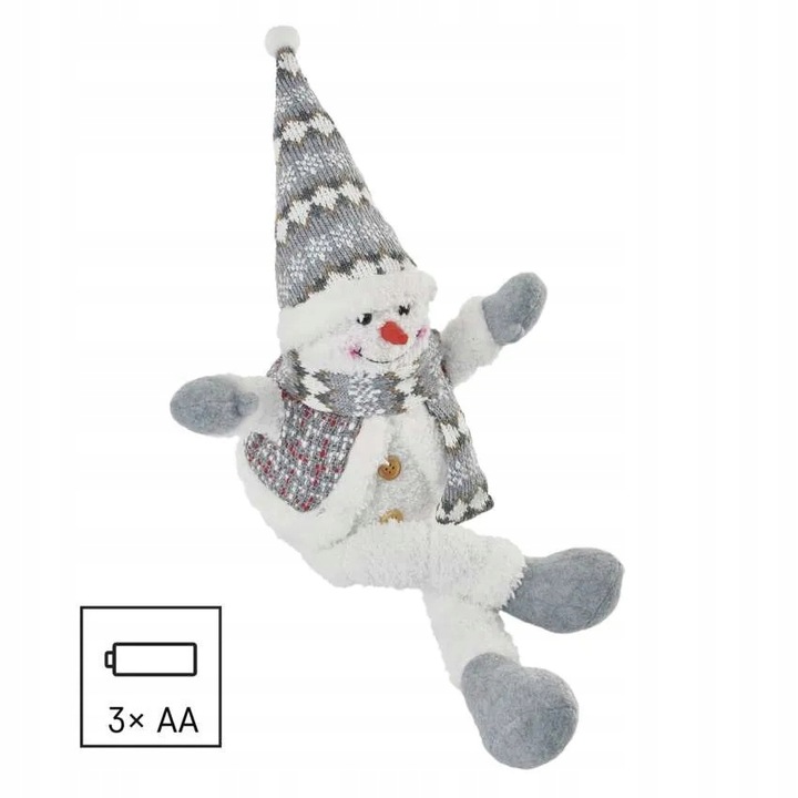 Siedzący bałwanek skrzat LED 3x AA DCFW02