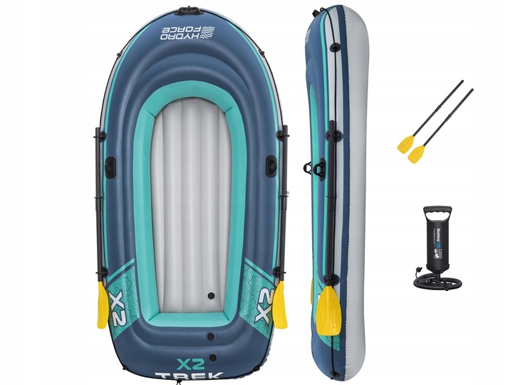 Ponton Dmuchany 2 Osobowy Hydro-force Trek X2 + Pompka Wiosła Bestawy 61153
