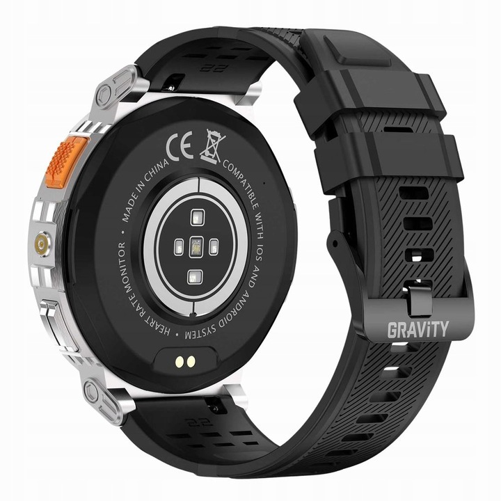 DUŻY zegarek męski SMARTWATCH GRAVITY z ROZMOWAMI DUŻA BATERIA 730mAh 1.85"