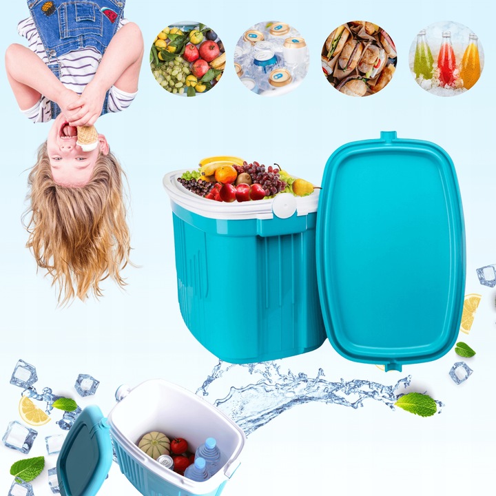 DUŻA LODÓWKA TURYSTYCZNA 42L na WKŁADY MROŻĄCE do AUTA kemping PODRÓŻY