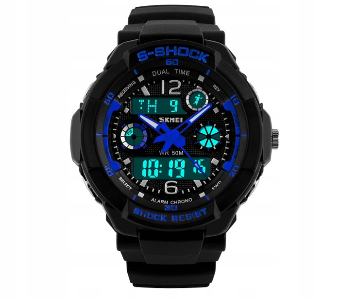 Zegarek dziecięcy SKMEI elektroniczny stoper data alarm podświetlenie