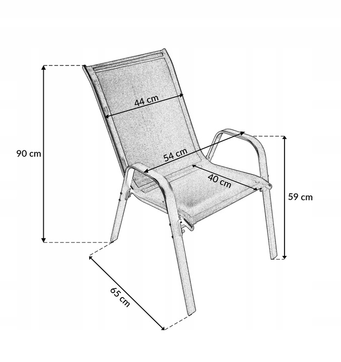 KOMPLET MEBLI BALKON OGRÓD TARAS STÓŁ + 2x KRZESŁA TERNI 60 MI CZARNY