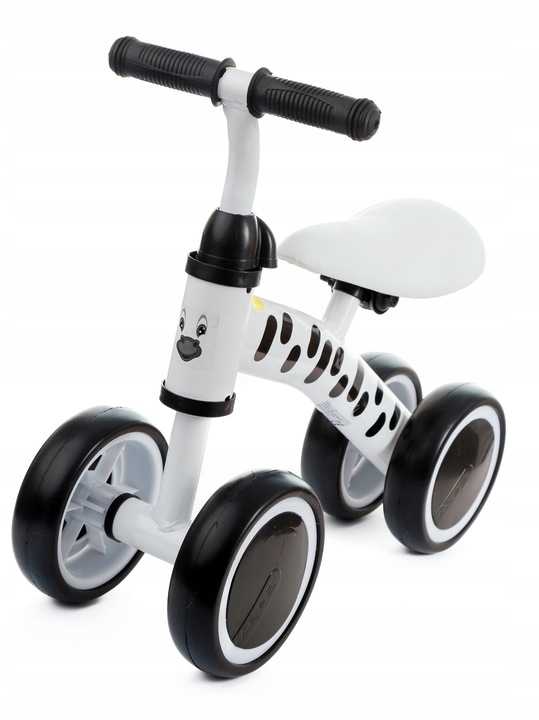 Biały rowerek jeździk pchacz dla dzieci Zebra. Pierwszy rowerek od 1 roku