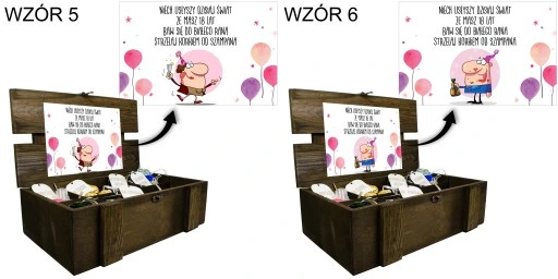 KUFEREK SKRZYNKA PREZENT NA URODZINY URODZINOWY 18 30 40 50