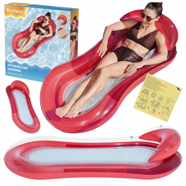 Materac z siatką dmuchany do pływania hamak wodny z oparciem Bestway 43103