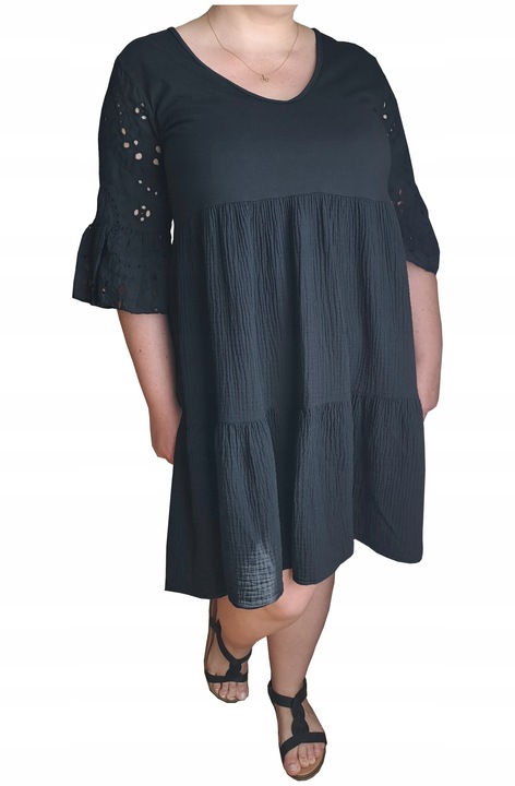 Muślinowa wiosenna SUKIENKA DAMSKA plus size oversize