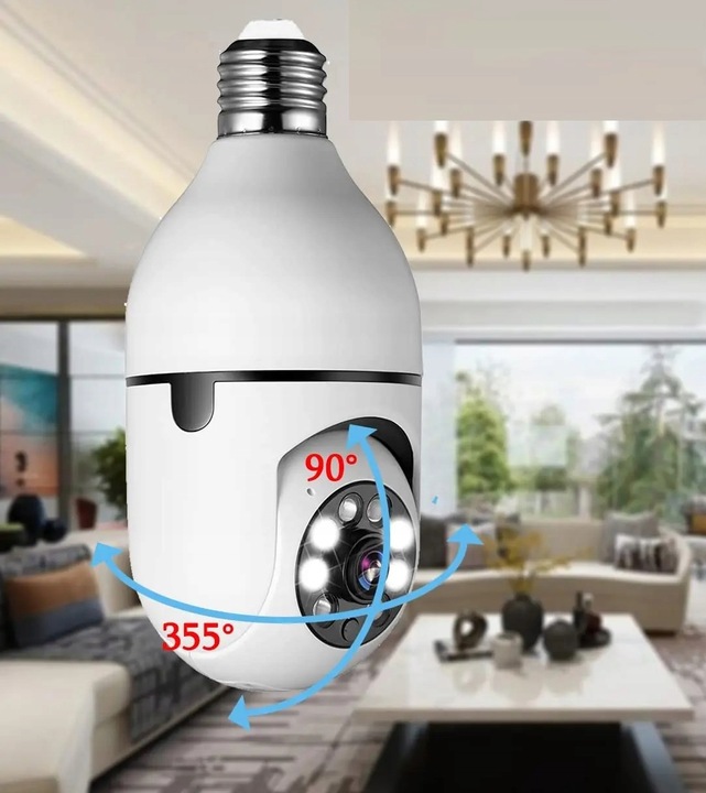 KAMERA ŻARÓWKA OBROTOWA IP WIFI W ŻARÓWCE 360