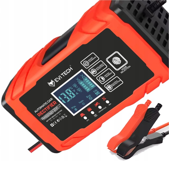 Prostownik do akumulatorów samochodowy 12V 24V AUTOMATYCZNY funkcja NAPRAWY