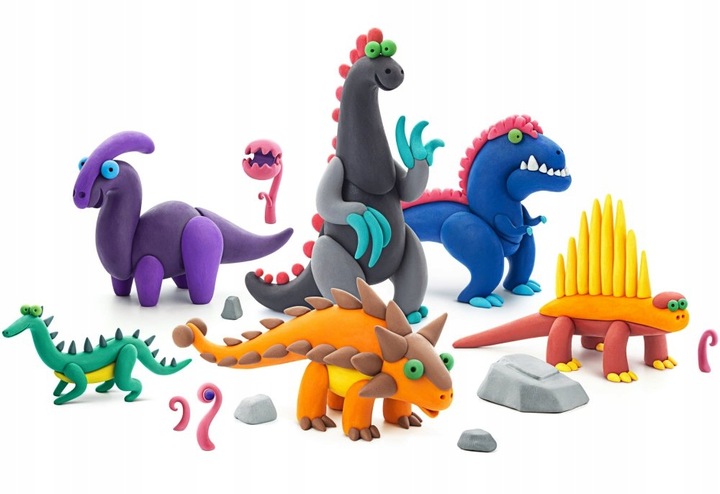 Hey Clay Masa Plastyczna Dinozaury Dinos Zestaw Kreatywny 15 Tub Akcesoria