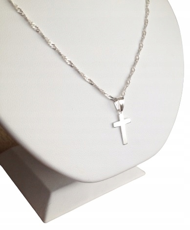 Łańcuszek Srebrny KOMUNIA KRZYŻYK Srebrny 925 KOMUNIJNY (na PREZENT)