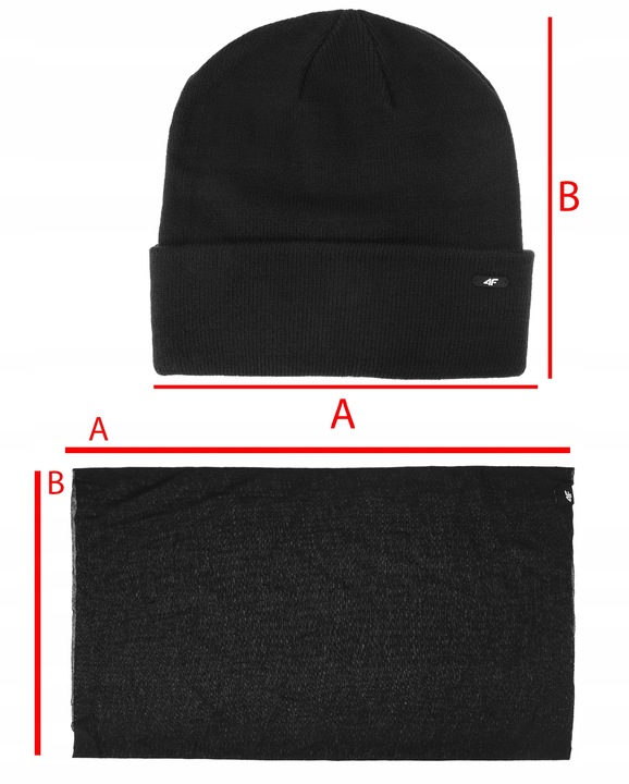 4F KOMPLET CZAPKA MĘSKA DAMSKA + KOMIN CHUSTA SZAL JESIENNY ZIMOWY KZ09