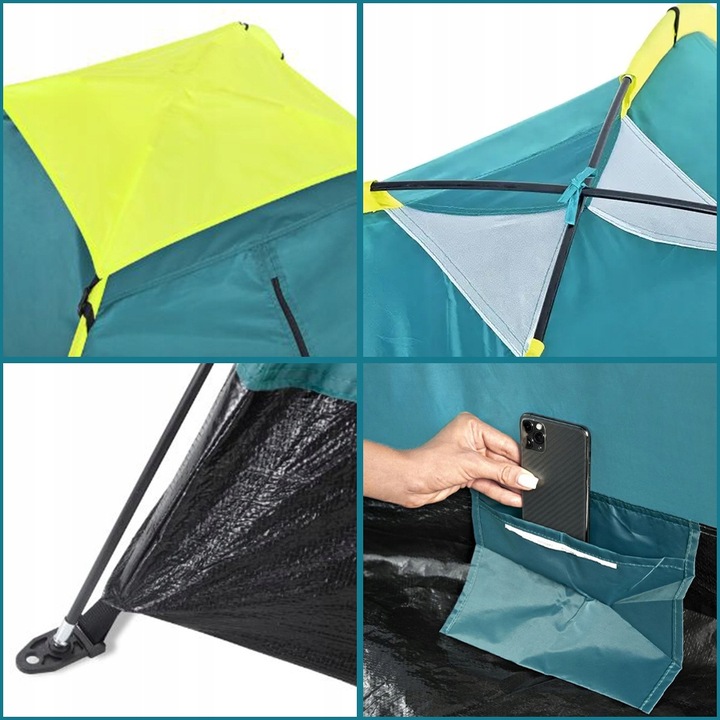 Namiot Turystyczny Kempingowy 2-3 Osobowy 210x210cm + Torba Bestway 68085