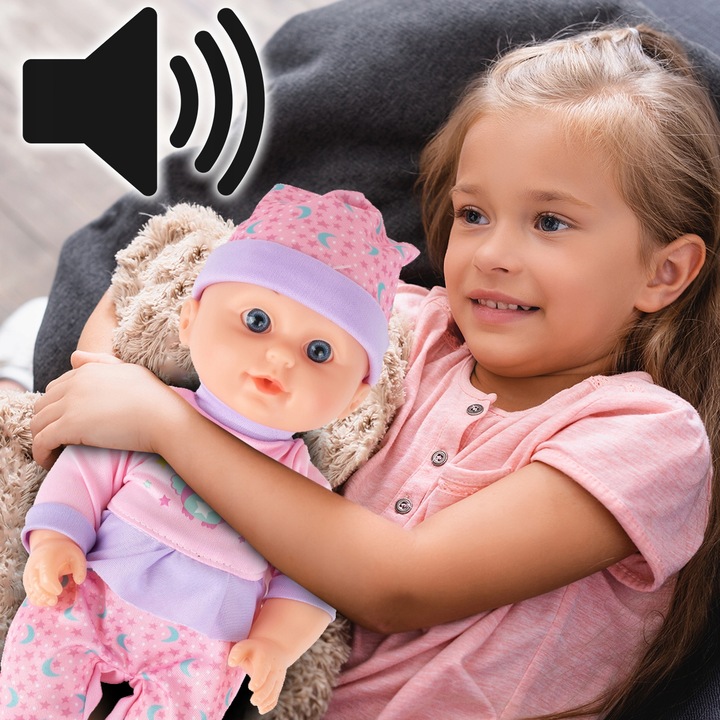 LALKA BOBAS W PIŻAMCE 31CM INTERAKTYWNA PIJE SIUSIA GAWORZY DLA DZIEWCZYNKI