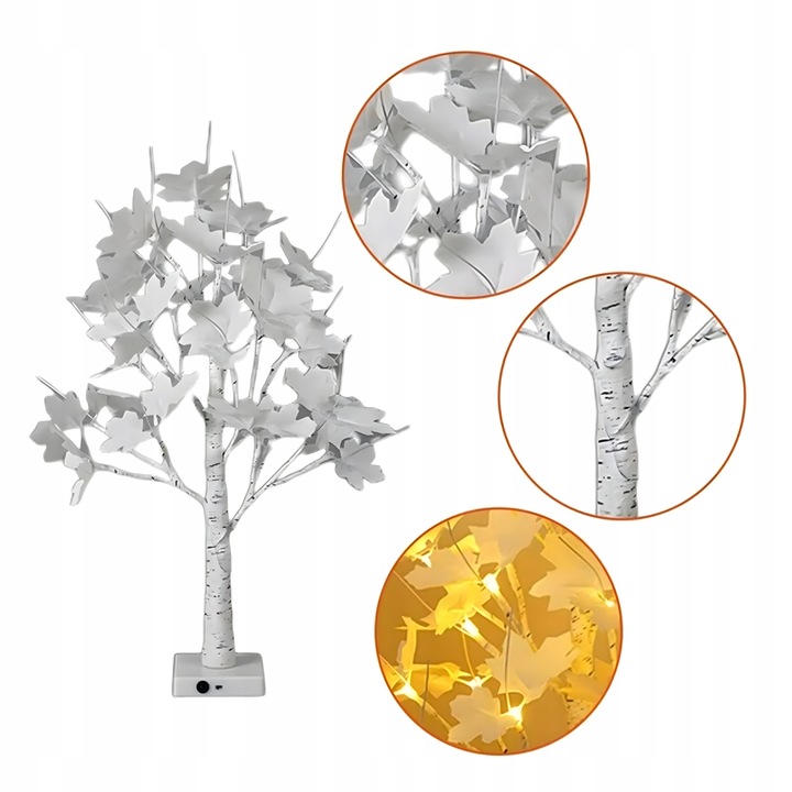 DRZEWKO LED ŚWIECĄCE BRZOZA 60 CM ŚWIĄTECZNE DEKORACYJNE LAMPKI