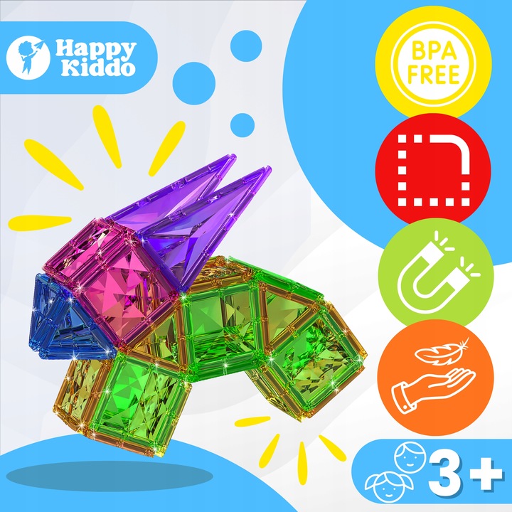 Klocki magnetyczne konstrukcyjne budowlane edukacyjne duży zamek 112 elemen