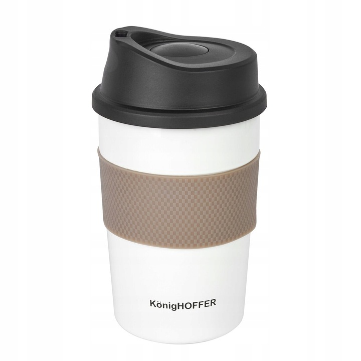 KUBEK TERMICZNY do KAWY Herbaty na WYNOS Biały Konighoffer Elliot 330 ml