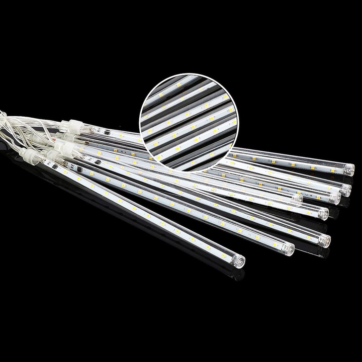METEORY 10 SPOLI 50 CM 360 LED LAMPKI PADAJĄCY ŚNIEG SOPLE GIRLANDA 8 m