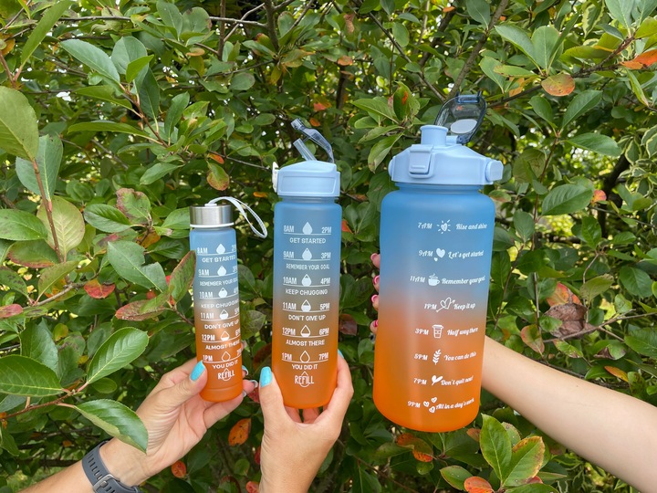 BIDON BUTELKA na WODĘ MOTYWACYJNA Zestaw 3 SZT. SHAKER FITNES 2L 0,7L 0,3L