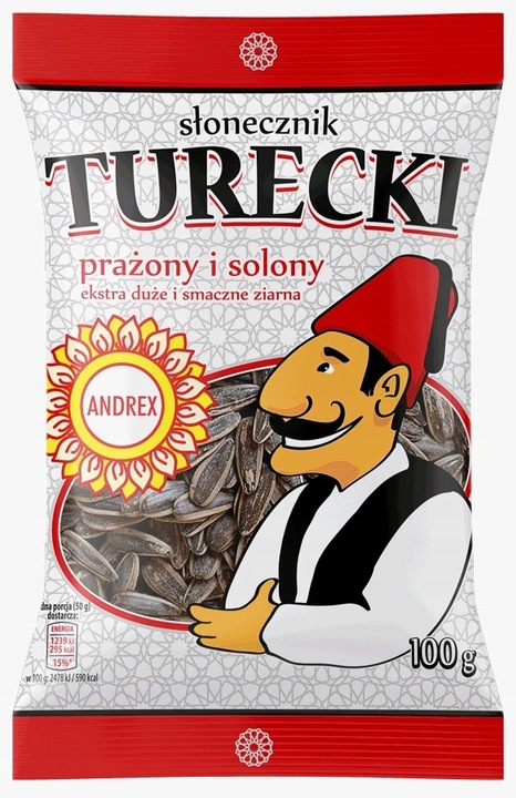 Słonecznik Turecki prażony solony ANDREX 100g