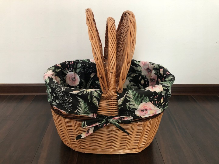 DUŻY KOSZ PIKNIKOWY WIKLINOWY Z WKŁADEM NEW