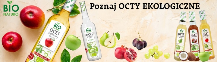 6x700ml Ocet Jabłkowy ŻYWY Niefiltrowany Z matką OCTU Ekologiczny/BIONaturo