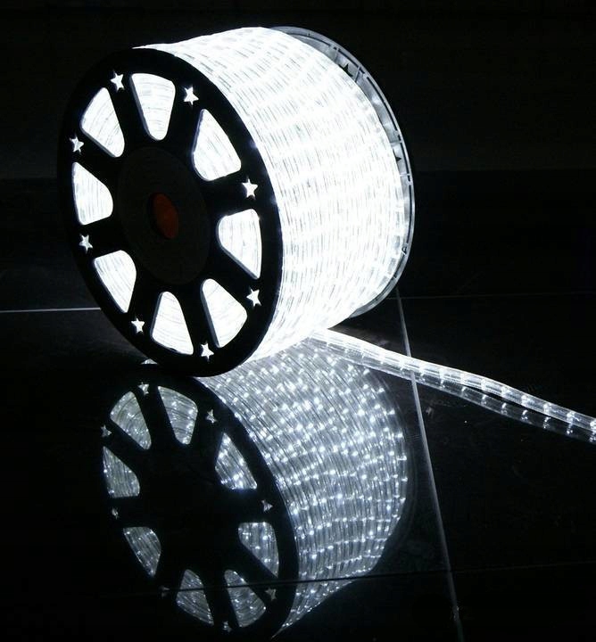 WĄŻ Świetlny 50m LED LAMPKI CHOINKOWE BIAŁY ZIMNY