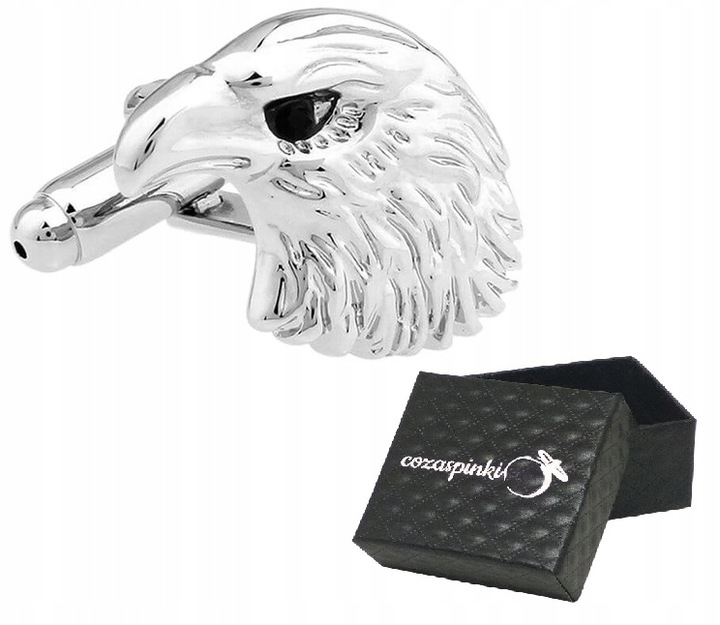Spinki do mankietów koszuli SREBRNY ORZEŁ PUDEŁKO
