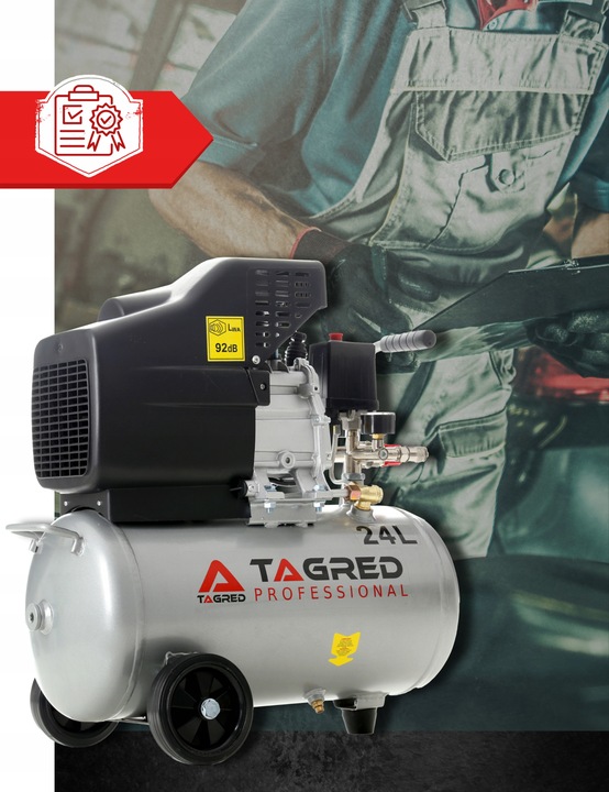 SPRĘŻARKA POWIETRZA KOMPRESOR OLEJOWY 3,4KM 24L + ZESTAW PNEUMATYCZNY