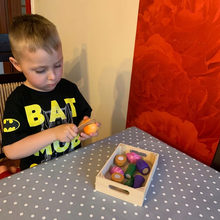 Warzywa Drewniane do Krojenia Zestaw na Rzep Rzepy dla Dzieci w Skrzynce