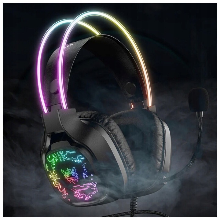 ONIKUMA SŁUCHAWKI GAMINGOWE X22 DLA GRACZY DO GRANIA Z MIKROFONEM RGB LED