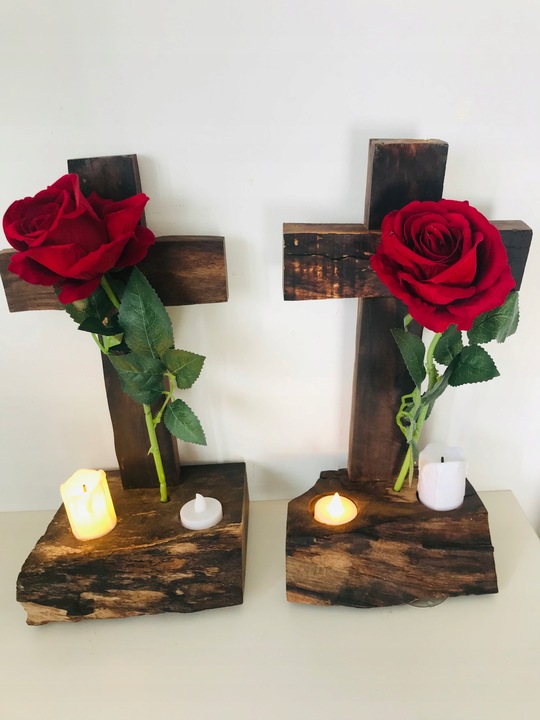 STROIKI na CMENTARZ STROIK na GRÓB drewniany KRZYŻ