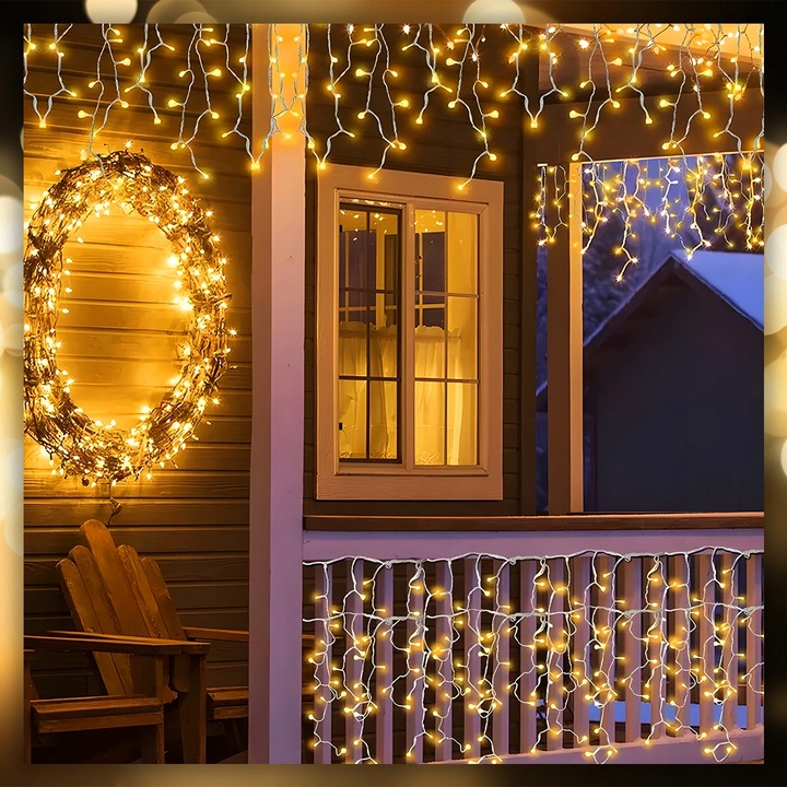 SOPLE LAMPKI CHOINKOWE ŚWIATEŁKA 300 LED 14,5M GRUBY KABEL FLASH ZEWNĘTRZNE