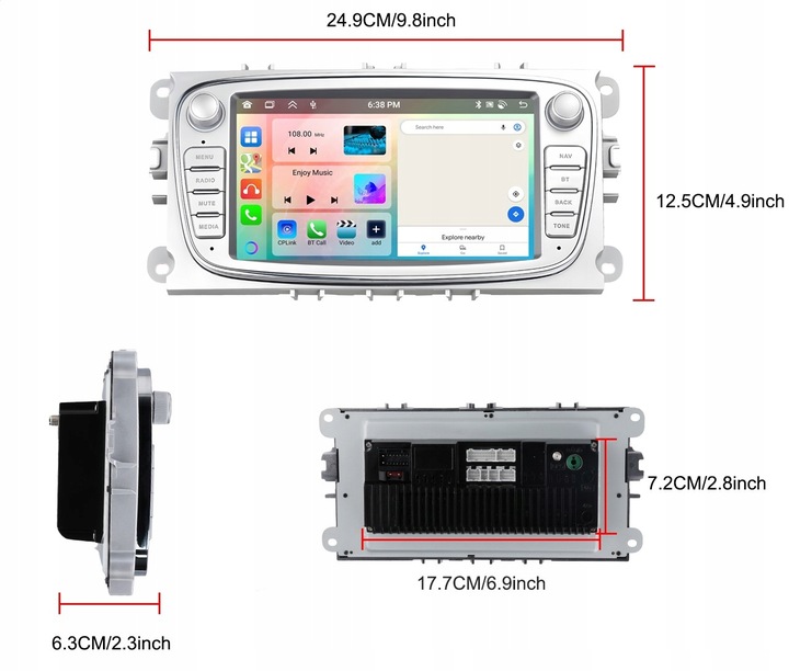 RADIO SAMOCHODOWE do FORD MONDEO MK4 FOCUS MK2 MK3 GALAXY GPS ANDROID RDS