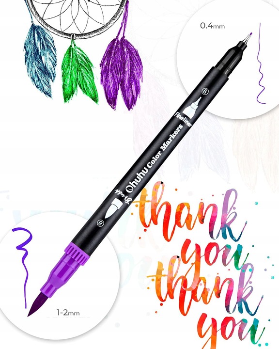 100 KOLORÓW DŁUGOPISY PISAKÓW DUAL BRUSH AKWARELI