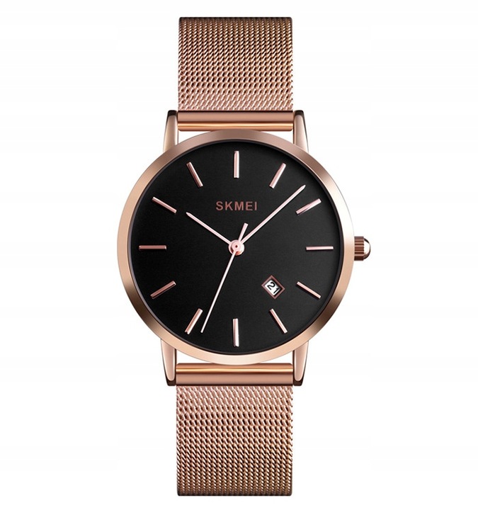 Zegarek damski SKMEI bransoleta mesh datownik czytelna tarcza