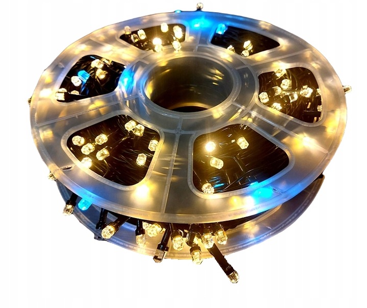 LAMPKI CHOINKOWE Z FLESZEM BIAŁE CIEPŁE Z BIAŁYM ZIMNYM FLESZEM - 50 M