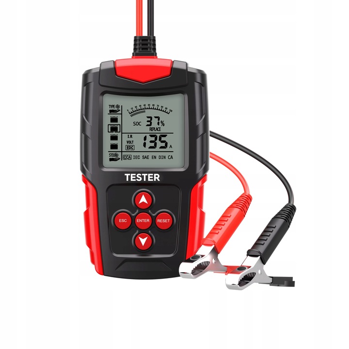 Cyfrowy Tester Akumulatora Miernik do Baterii Akumulatorów 12V 24V LCD