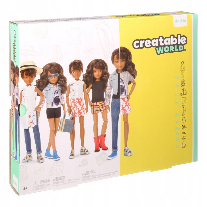 LALKA + AKCESORIA CREATABLE WORLD STWÓRZ LALKĘ od MATTEL GGT68