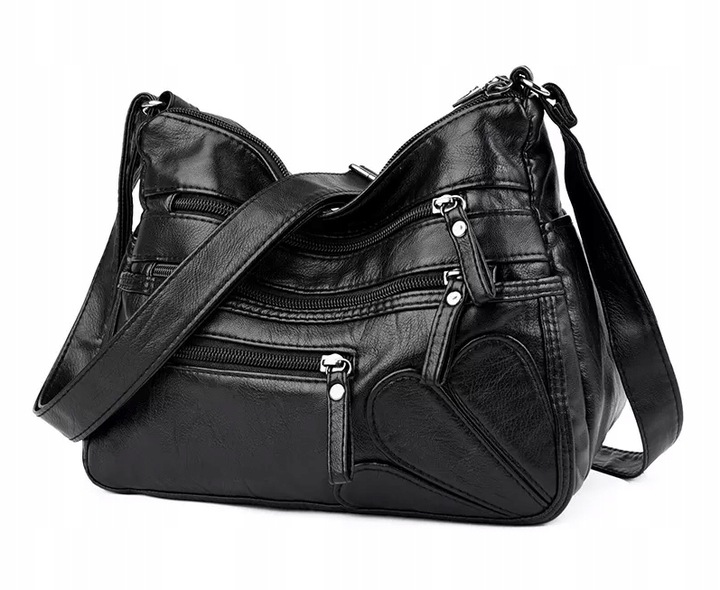 Torebka z miękkiej ekoskóry listonoszka dużo kieszeni pojemna vintage